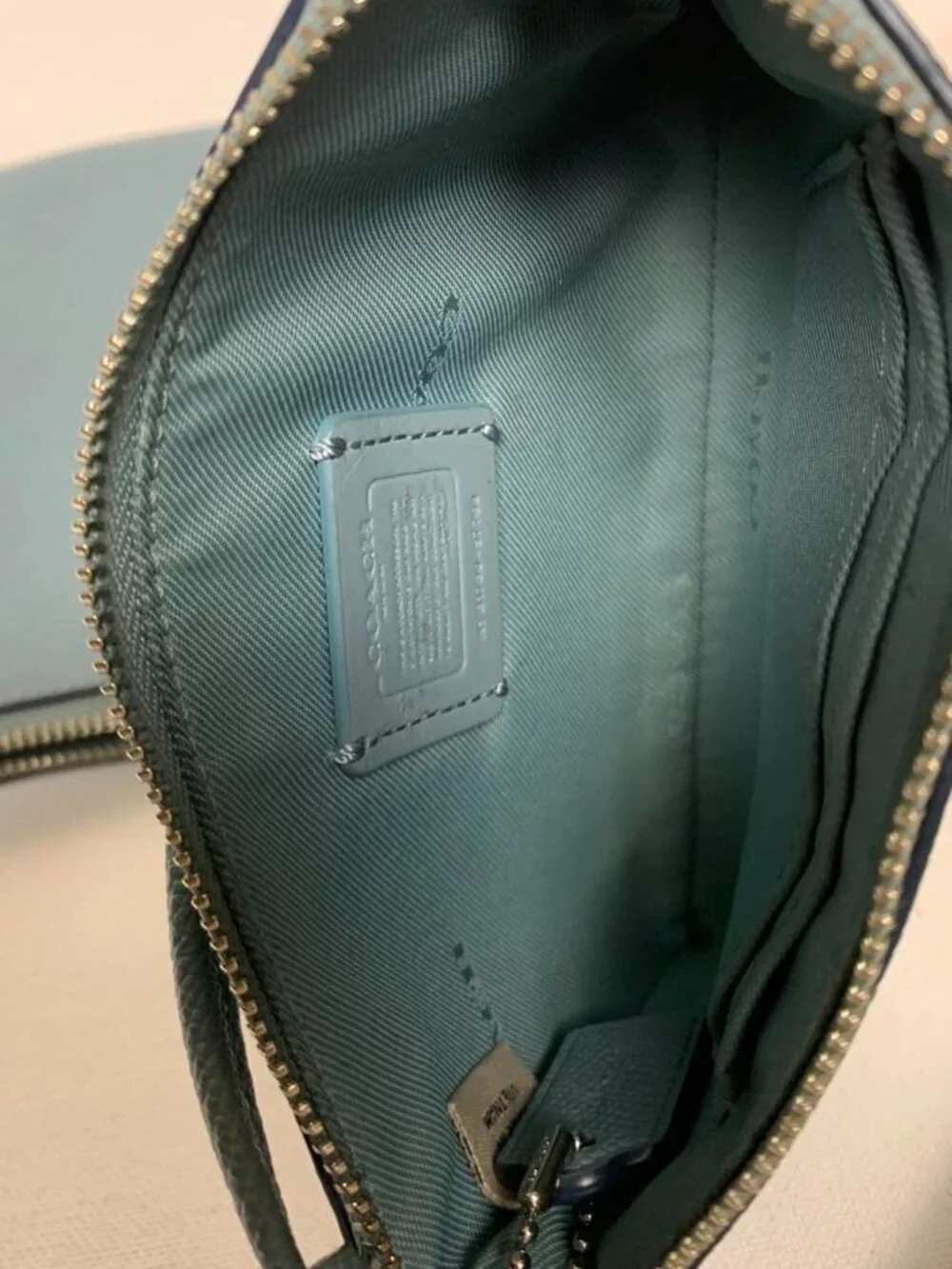 Coach blue leather shoulder bag